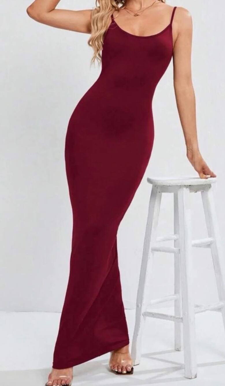 SKIMS Soft Lounge Long Slip Dress in Red Size S